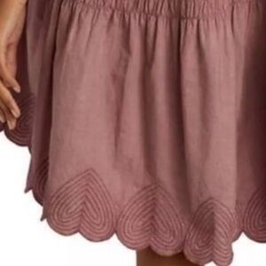 SEA New York Heidi Petal Hearts tiered tunic dress in Rose lined ruffles pockets